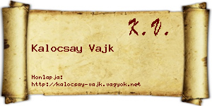 Kalocsay Vajk névjegykártya